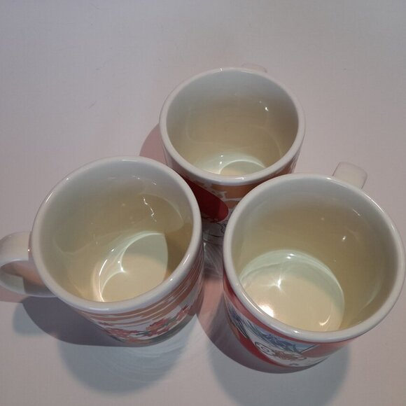 Vintage Japanese Art Mugs Set of 3 Kohan Kobayashi Stork Fan Volcano - Picture 8 of 12